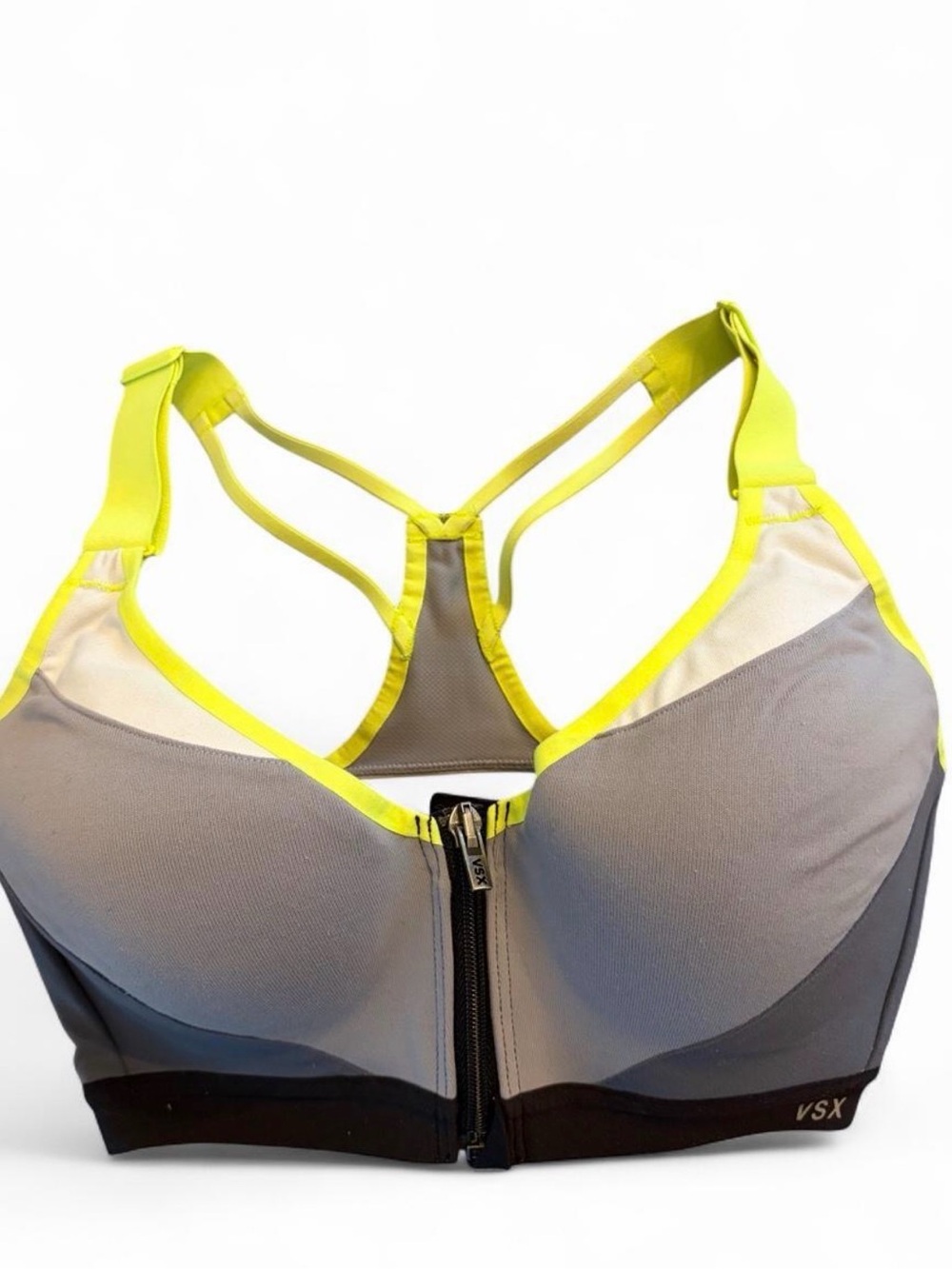 VS Sport 32d workout sports bra women’s neon yellow and gray w padding
